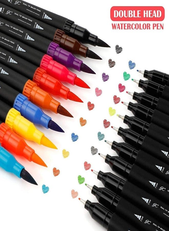 URBAN BOX Dual Markers Brush Pen, Colored Pen Fine Point Art Marker & Brush Highlighter Pen for Adult Coloring Hand Lettering Writing Planner Art Supplier (24) - Image 4