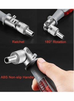 Y&D Ratcheting Screwdriver with Magnetic Bit Ratchet, Multi Set, 10 in 1 Small Pocket Stubby Design, Pack All One (Red)  - Image 3