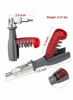 Y&D Ratcheting Screwdriver with Magnetic Bit Ratchet, Multi Set, 10 in 1 Small Pocket Stubby Design, Pack All One (Red)  - Image 4