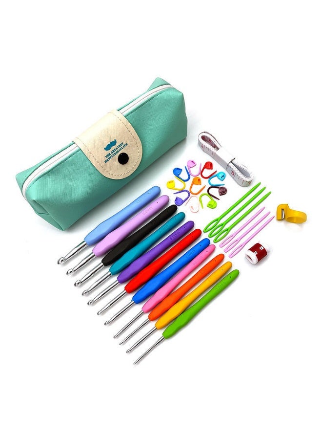طقم خطافات كروشيه 11 مقاس (2-8 مم)، مقبض ناعم مريح، طقم كامل للمبتدئين، هدية مثالية للنساء والمراهقات والأعمال اليدوية اليدوية - Image 3