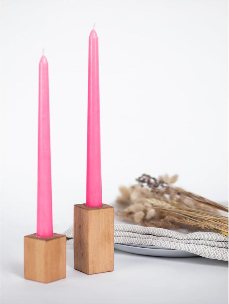 Luces شموع مدببة 10 بوصة (H) غير قابلة للتنقيط، مجموعة من 4 شموع وردية معطرة وغير مدخنة، حرق طويل من شمع البارافين مع فتائل قطنية للتزيين - Image 3