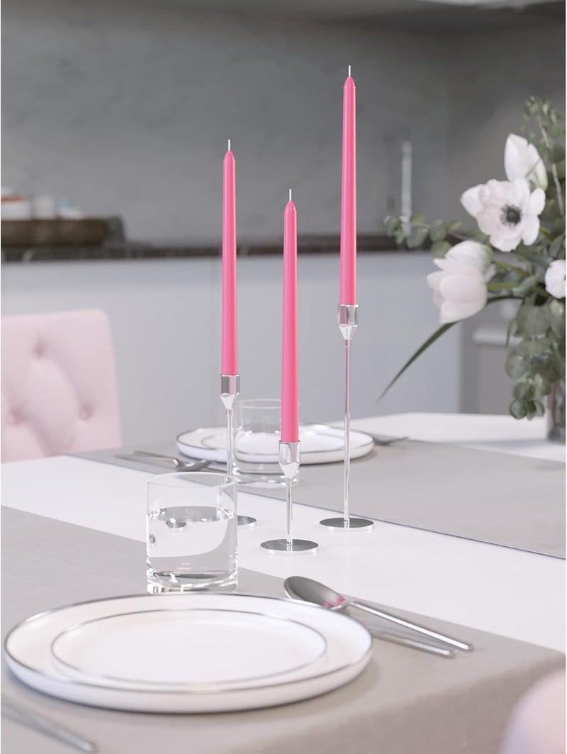 Luces شموع مدببة 10 بوصة (H) غير قابلة للتنقيط، مجموعة من 4 شموع وردية معطرة وغير مدخنة، حرق طويل من شمع البارافين مع فتائل قطنية للتزيين - Image 2