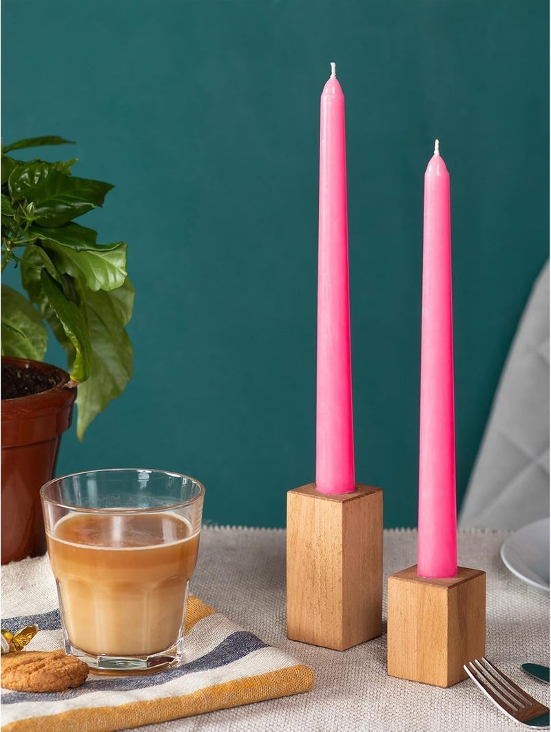 Luces شموع مدببة 10 بوصة (H) غير قابلة للتنقيط، مجموعة من 4 شموع وردية معطرة وغير مدخنة، حرق طويل من شمع البارافين مع فتائل قطنية للتزيين - Image 5