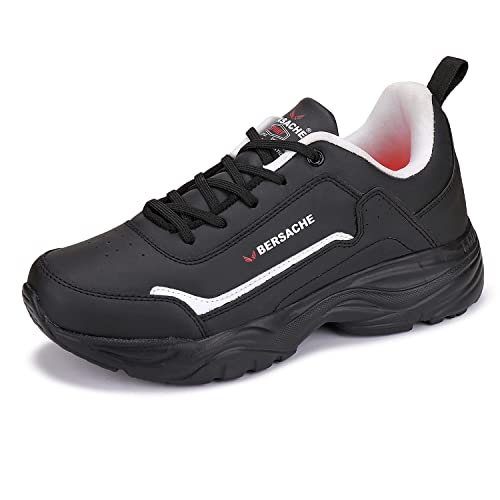 BERSACHE Lightweight Sports, Running, Walking, Gym, Training, Trekking Shoes Sole for Men Black - 9 UK - Image 5