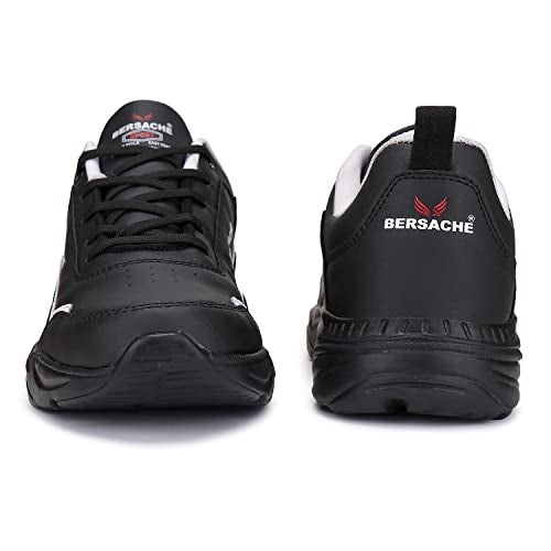 BERSACHE Lightweight Sports, Running, Walking, Gym, Training, Trekking Shoes Sole for Men Black - 9 UK - Image 3