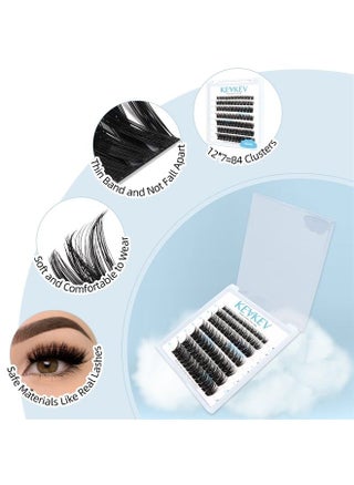 Lash Clusters 84 Pcs Cluster Lashes Eyelash Clusters DIY Cluster Eyelash Extensions Individual Lashes that Look Like Eyelash Extensions Natural Look Thin Band & Soft (Cirrus,D-12) - pzsku/Z6D2741357536B69897CCZ/45/_/1692389731/b48b3a6b-b6d5-4eb2-91aa-35e155cc400f