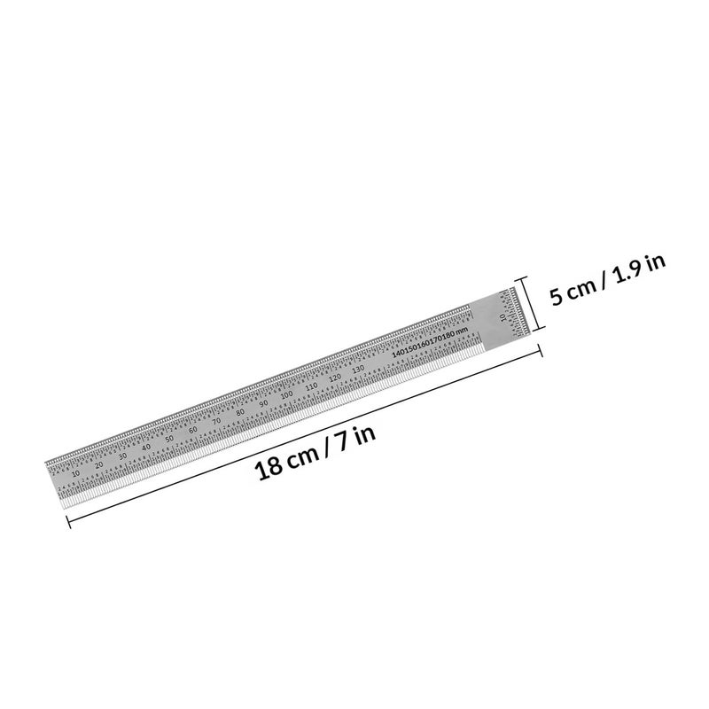 Multi-Function Carpentry Measuring Ruler Stainless Steel Metal T Ruler 180mm Woodworking Marking Tool for Precision Layout and Drilling Positioning - Image 2