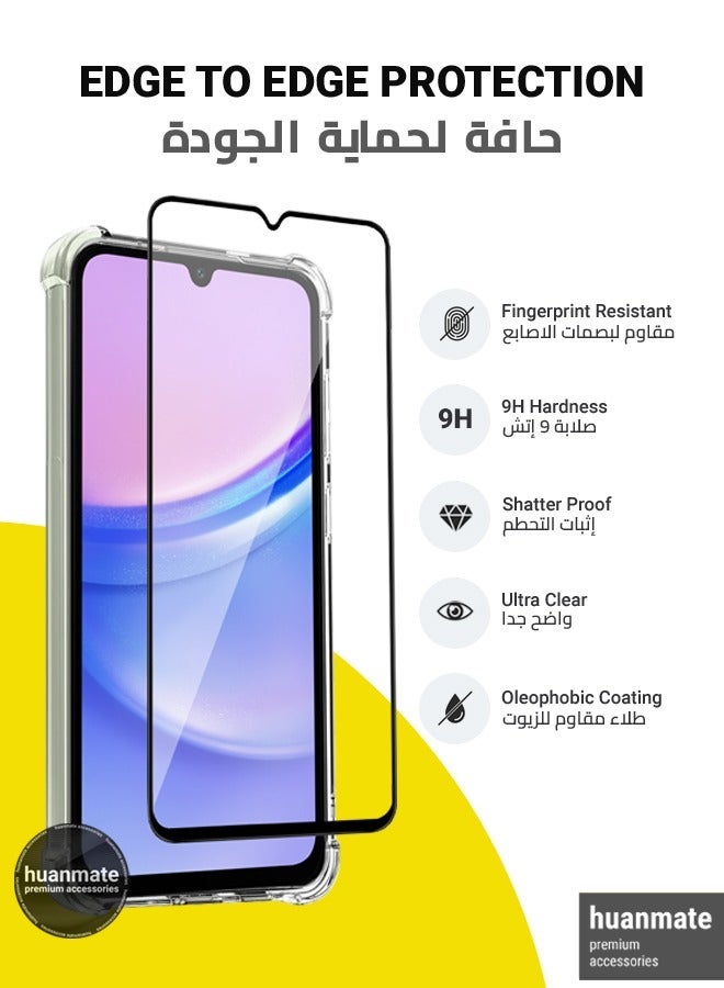 huanmate 2 in 1 Samsung Galaxy A15 5G Protection Pack - Ultra Clear Shockproof Case & Edge-to-Edge Screen Protector, 360 Degree Protection, Back Cover & Screen Protector for Samsung Galaxy A15 5G  - Image 4