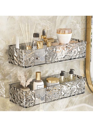 2pcs Rectangle Shelf - Black