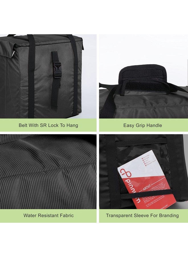 Insular PU Daily Milk and Grocery Bag | Store Milk, Fruits, Vegetables | Can Latch Outside The Door (Medium, Black) - Image 5