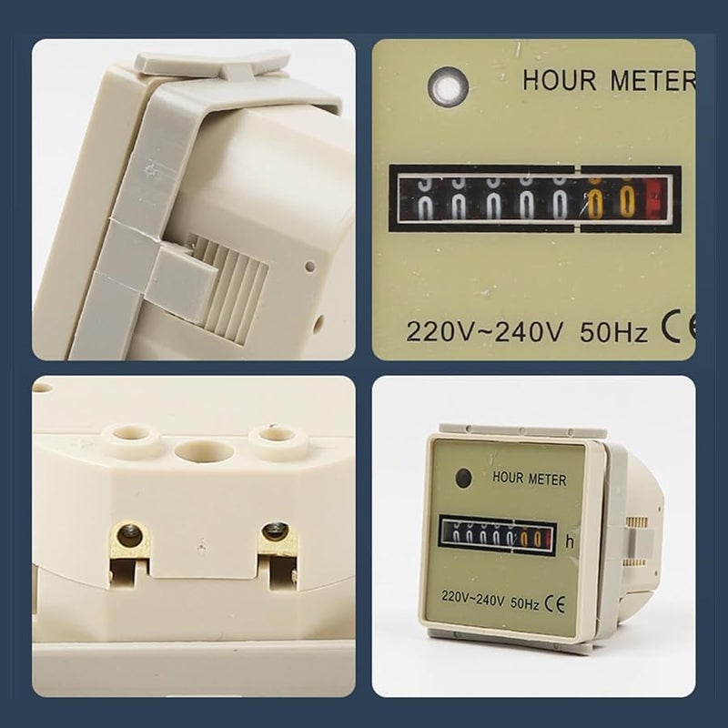 Industrial Machinery Hour Meter Timer Counter 220V 240V 50Hz Operating Gauge For Vehicles Air Conditioning - Image 5