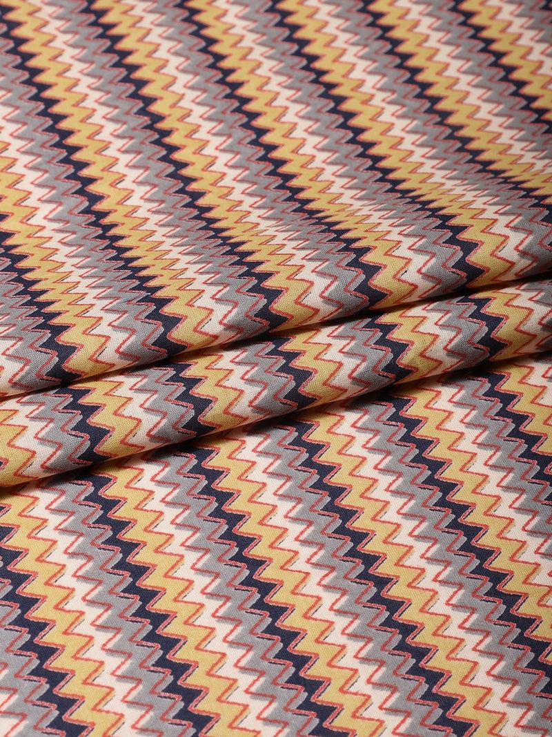 AKS Multi-Color Zig-Zag Print Fabric One Meter - Image 1