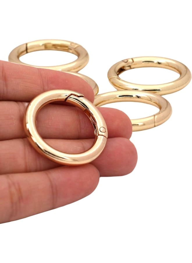 Generic - 1'' Round Spring Gate O-Ring Clasp Push Snap Hook Belt Hardware Loop, for Handbags, Keys, Light Gold - 20 Pcs - Image 1