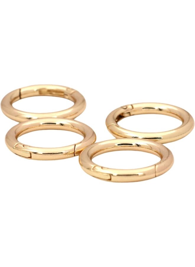 Generic - 1'' Round Spring Gate O-Ring Clasp Push Snap Hook Belt Hardware Loop, for Handbags, Keys, Light Gold - 20 Pcs - Image 1