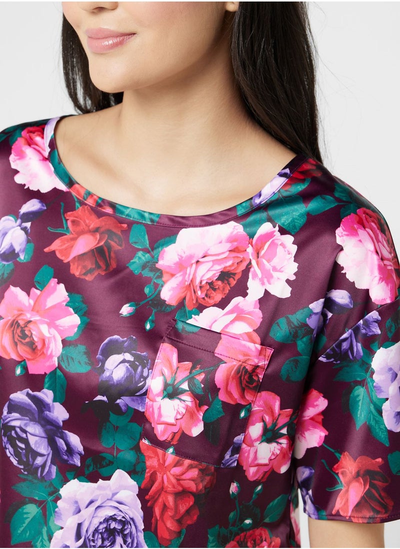 La Senza - Floral Crew Neck T-Shirt - Image 1