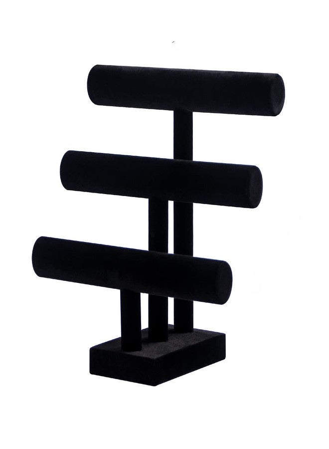 Pengup 3 Tier Bracelet Holder,Bracelet Display Stand,Black Velvet Jewelry Organizer Displays for Necklace Scrunchies Watches Hair Ties. - Image 1