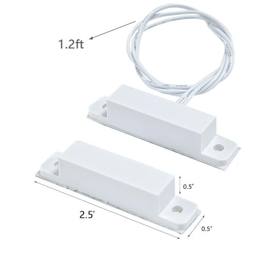 WESUA 5 Sets Magnetic Contacts Wired Window Door Contact Sensor Magnetic Reed Switch NC Surface Mounted Alarm Switch Sensor - Image 2