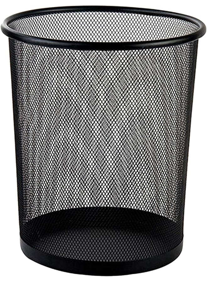 Deli 9188 Waste Basket Metal Mesh Black