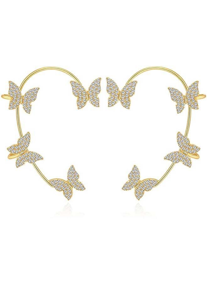NIBEMINENT Butterfly Long Chain Ear Bone Clip Holeless Earring  - Image 1