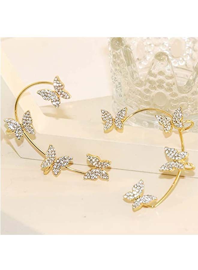 NIBEMINENT Butterfly Long Chain Ear Bone Clip Holeless Earring  - Image 3