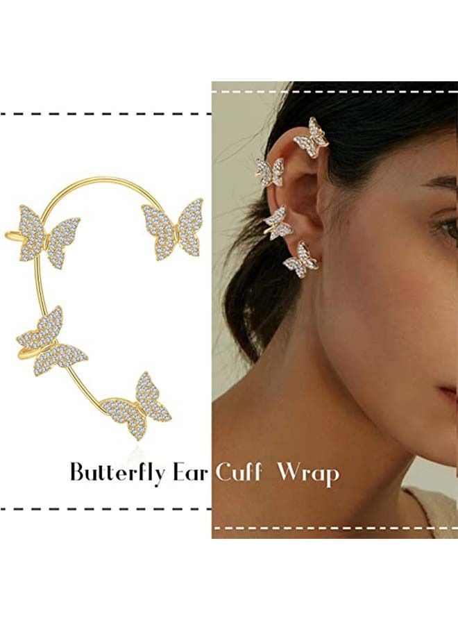 NIBEMINENT Butterfly Long Chain Ear Bone Clip Holeless Earring  - Image 2