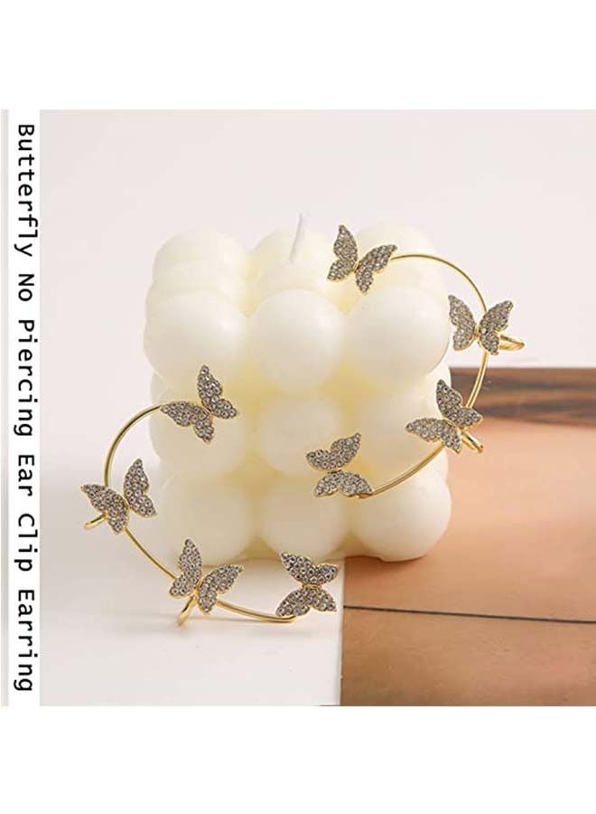 NIBEMINENT Butterfly Long Chain Ear Bone Clip Holeless Earring  - Image 4