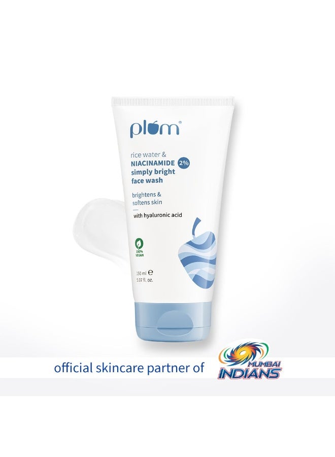 Plum Rice Water & 2% Niacinamide Simply Bright Face Wash | 150ml | Full-size - Image 3