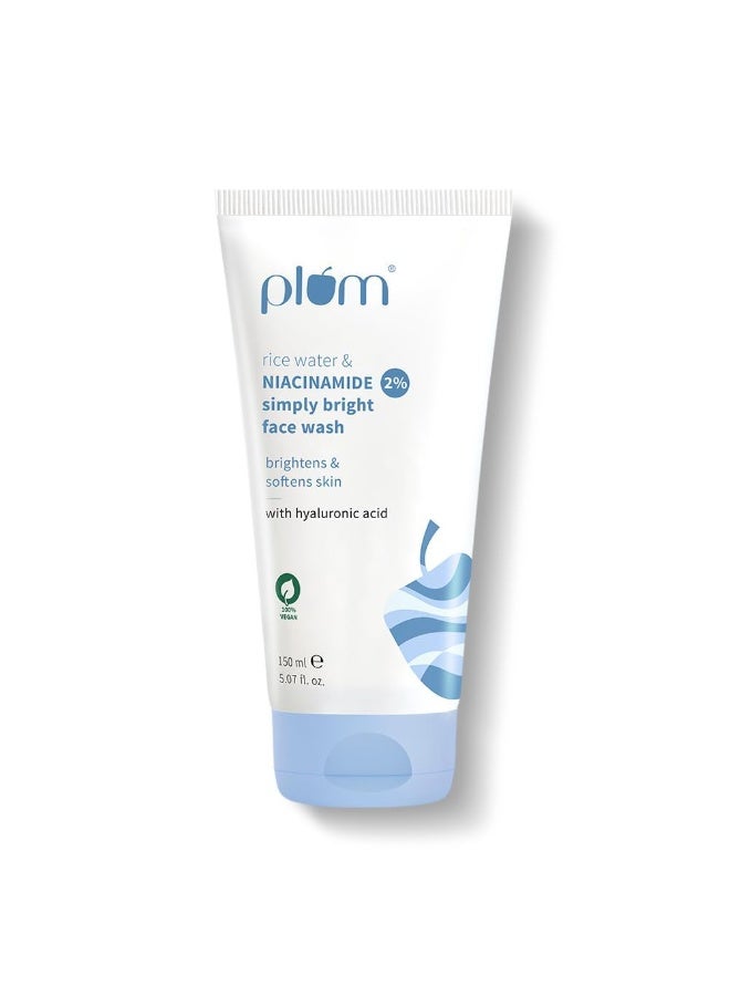 Plum Rice Water & 2% Niacinamide Simply Bright Face Wash | 150ml | Full-size - Image 1
