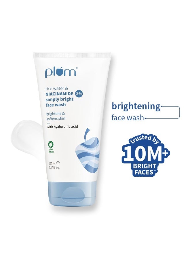 Plum Rice Water & 2% Niacinamide Simply Bright Face Wash | 150ml | Full-size - Image 2