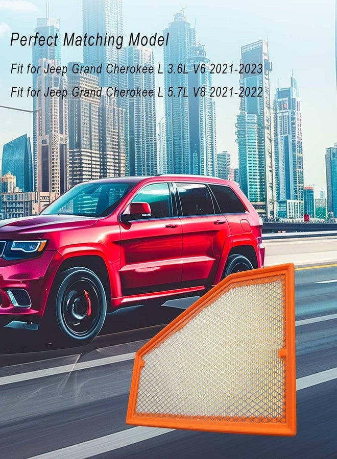 GUZIKO Air Filter Fit for Jeep Grand Cherokee L 3.6L V6 2021-2023 5.7L V8 2021-2022 - Image 5