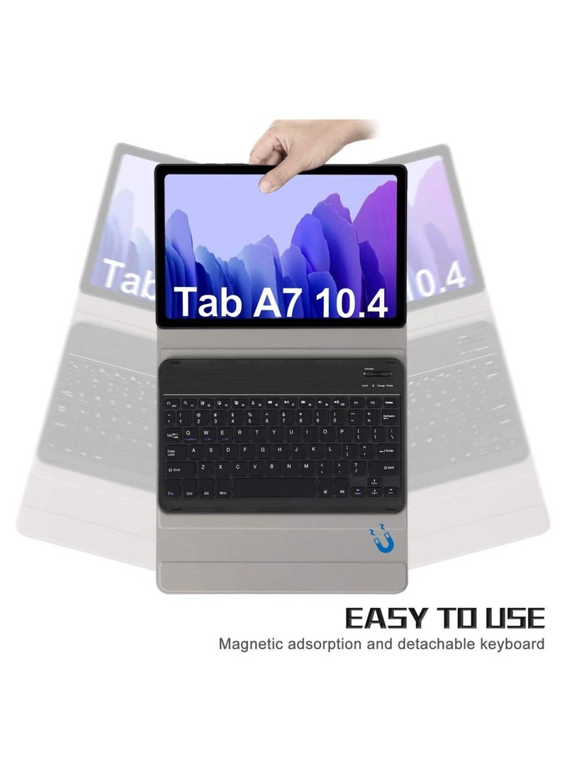 MUNTAQI Samsung Galaxy Tab A7 10.4" Keyboard Case 2020 Release, PU Leather Stand Cover with Magnetically Detachable Wireless Keyboard for Galaxy Tab A7 - Image 4