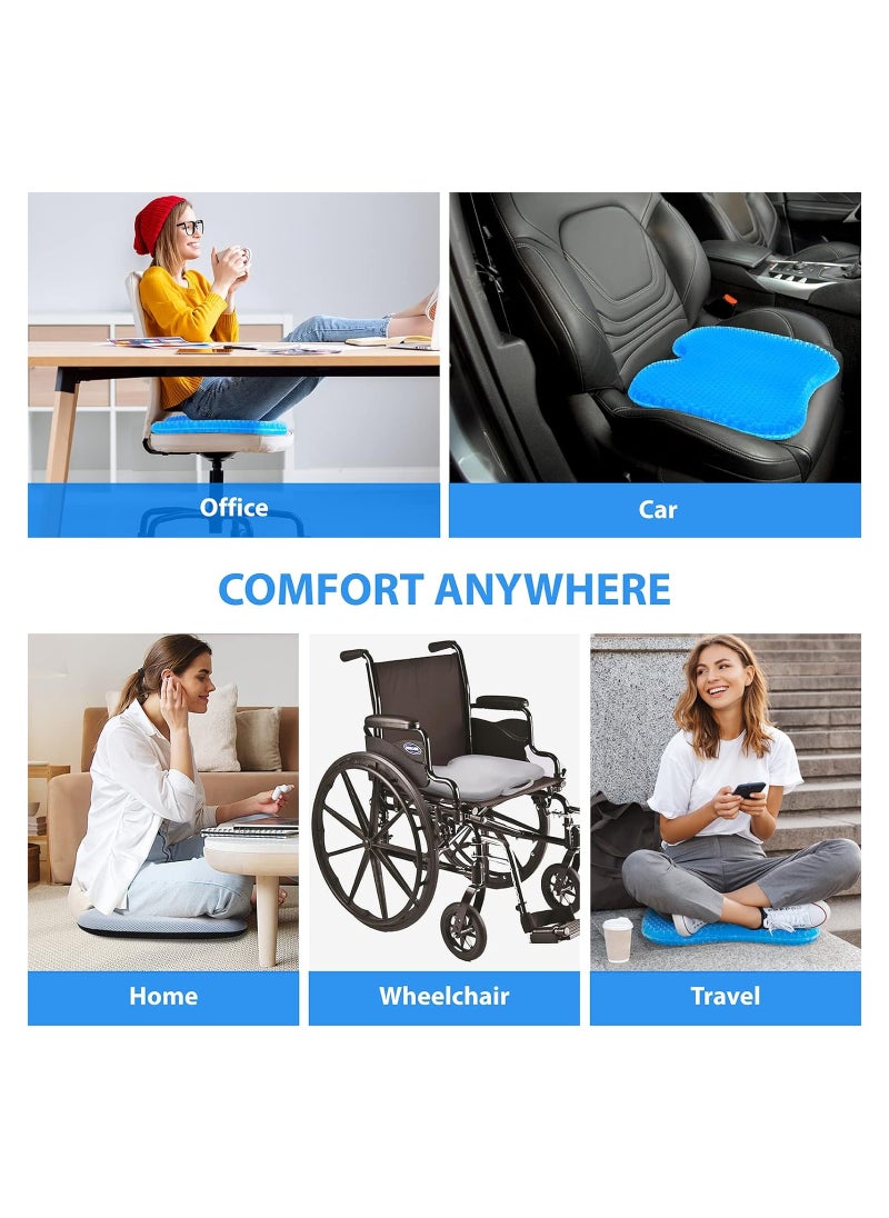 KASTWAVE Gel Seat Cushion, U-shaped Breathable Honeycomb Design Gel Seat Cushion, Memory Cushion for Tailbone Pain Pressure Relief, for Long Sitting, Sciatica, Tailbone Pain Relief, Office Wheelchair Cushion  - Image 5