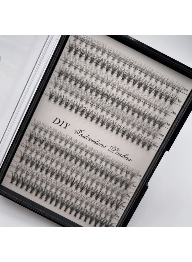 IECILI Individual Lashes/Lash Clusters 240pcs 9-14mm Cluster Eyelash Extensions /12 Roots/D Curl /0.07mm Cluster Lashes/Faux Mink Lash Extensions (D Curl, 10D&20D Cluster Lashes)  - Image 1