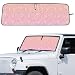 DaisyInner Windshield Sun Shade Compatible with Jeep Jk Jku Jl Jlu 19972023 and Compatible with Gladiator Jt 20202023 Foldable Windshield Sunvisor Blocks UV Rays Pink Sequins 16 5 x 52 5 - Image 2
