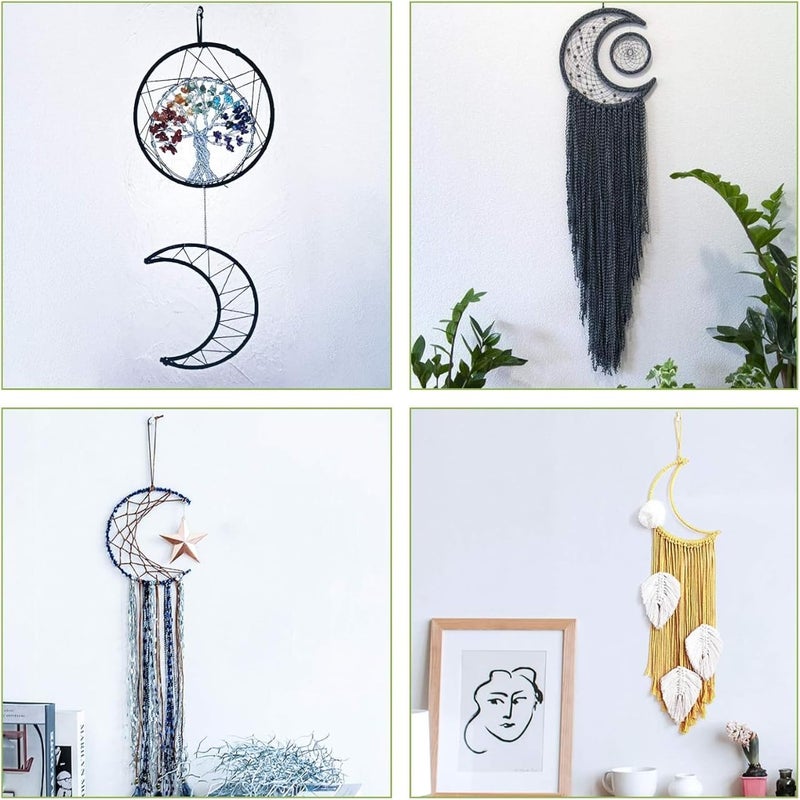 ecofynd 10pcs Moon 6 Inch Metal Crafts Hoops, Gold Dream Catcher Rings Supplies, Macrame Creations Ring for Wreath Crafts, DIY Projects handicrafts Decoration Wall Hanging Craft (CS4002-GO) - Image 5
