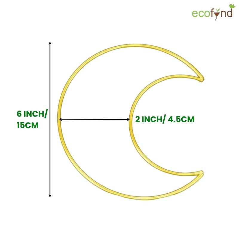 ecofynd 10pcs Moon 6 Inch Metal Crafts Hoops, Gold Dream Catcher Rings Supplies, Macrame Creations Ring for Wreath Crafts, DIY Projects handicrafts Decoration Wall Hanging Craft (CS4002-GO) - Image 2