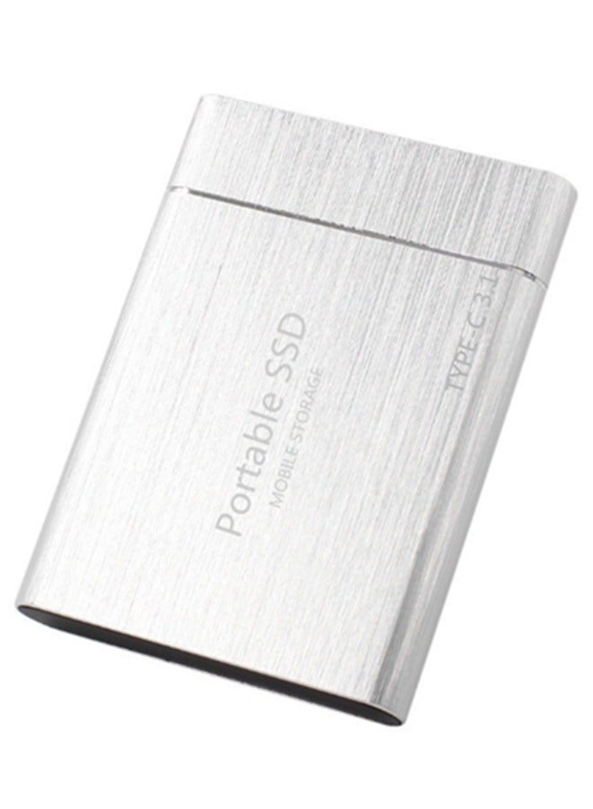 Type-C Mobile Solid State Drive Portable USB3.1 Interface SSD Shockproof Aluminum Alloy Solid State Drive for PC Laptop Mac Data Storage and Transfer and Android Phone, Computers and Tablets(1TB,Sil