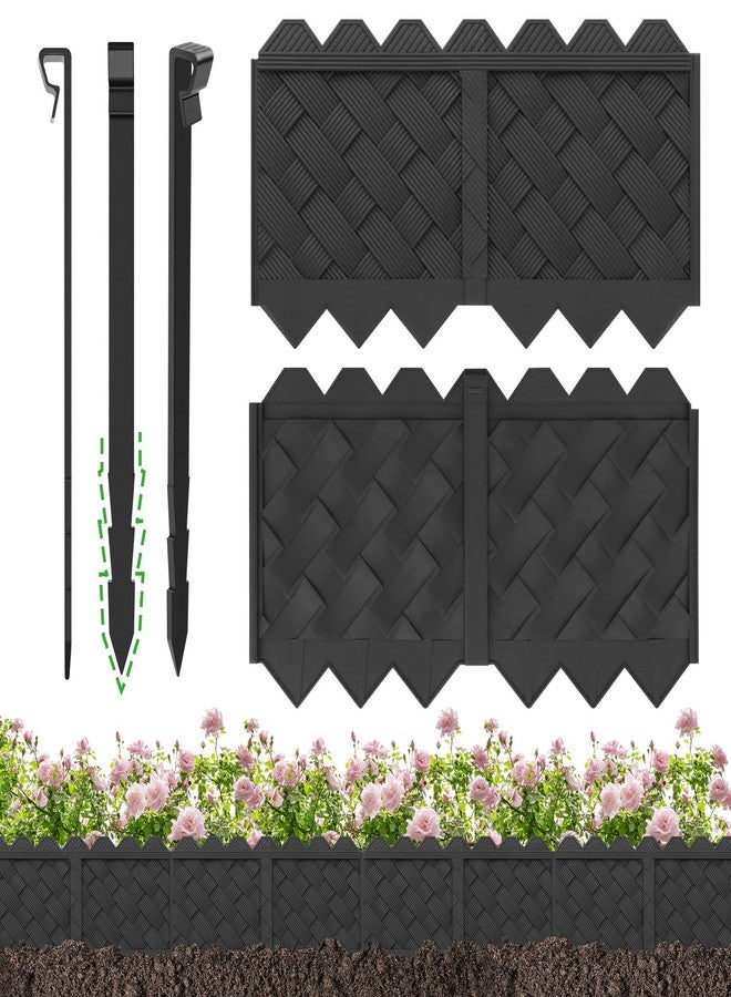 HLOGREE BLACKVINE 30Pcs 30ft (5'' Exposed Height) Plastic Landscape Edging Border,Flowerbed Garden Border Edging for Landscaping,Flower Bed Lawn Yard Edging Borders,Garden Edger Border Divider - 3D Weaving - Image 1