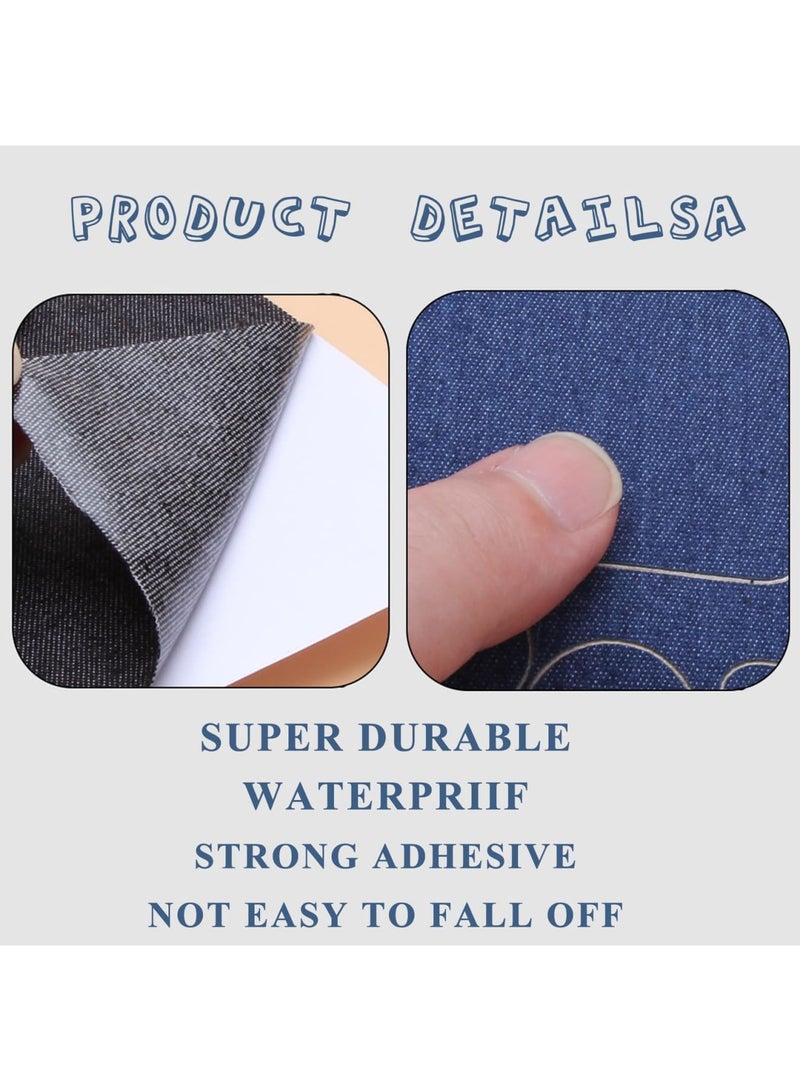 SYOSI Denim Patches Self Adhesive for Jeans Kit, 8 Sheets for Internal and External Clothing Hole Repair, Ideal for Repairing and Decorating Jeans and Other Clothing - Image 3