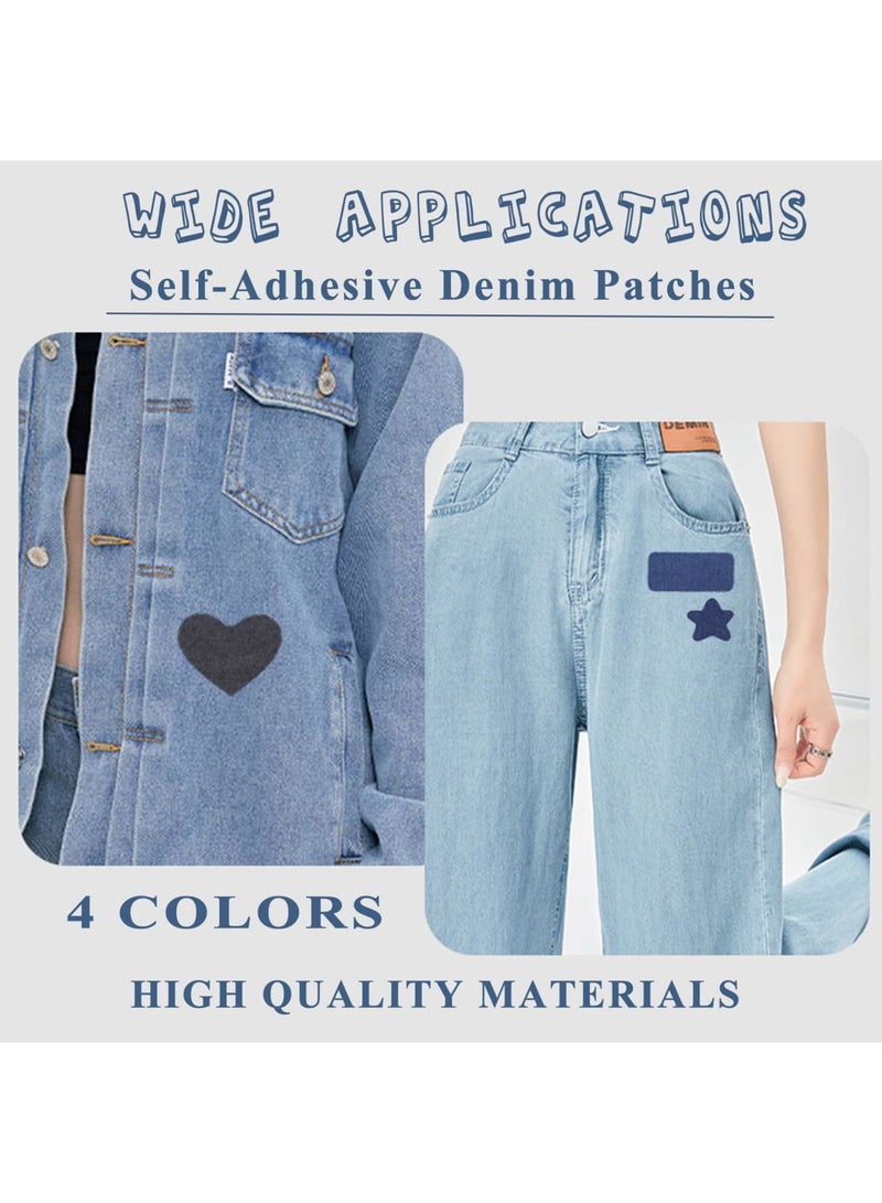 SYOSI Denim Patches Self Adhesive for Jeans Kit, 8 Sheets for Internal and External Clothing Hole Repair, Ideal for Repairing and Decorating Jeans and Other Clothing - Image 2