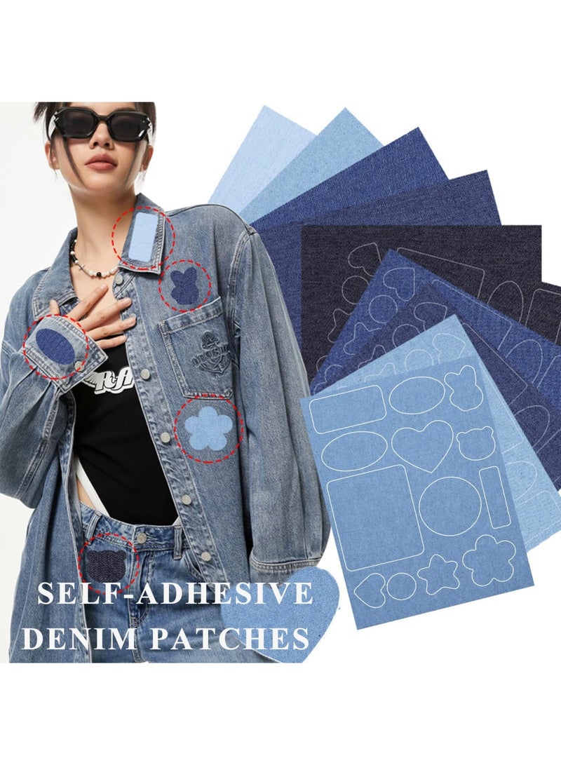 SYOSI Denim Patches Self Adhesive for Jeans Kit, 8 Sheets for Internal and External Clothing Hole Repair, Ideal for Repairing and Decorating Jeans and Other Clothing - Image 5