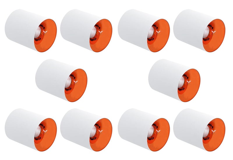 Errol 7 Watt White Body Surface Cylinder Light Ceiling Mounted Spot Light Cylinder Light for Indoor Down Cob Light for BalconyRoomHallway ColorWarmwhite Pack of 10 - Image 1