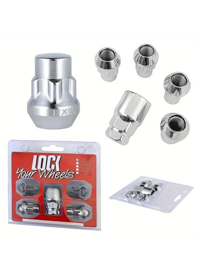 5 Pcs M12x1 5 Anti Theft Wheel Nuts With Key Locking Screws For Ford Toyota Nissan Honda Mazda - Image 3