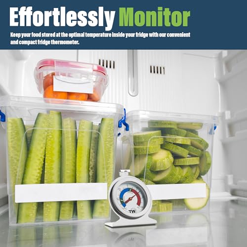 Thermometer World Fridge Freezer Thermometer Twin Pack for Monitoring Refrigerator Temperature Stainless Steel Freezer and Fridge Temperature Thermometer Pack - Image 5