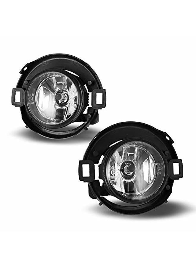Winjet Fog Lights OEM Series for [2005-2015 Nissan Xterra] [2010-2017 Frontier][2018 2019 Nissan Frontier] with H11 12V 55W Halogen Bulbs Fog Lamps Replacement w/Wiring and Switch Kit Clear Lens - Image 2