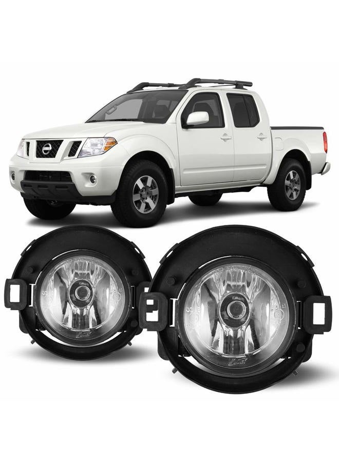 Winjet Fog Lights OEM Series for [2005-2015 Nissan Xterra] [2010-2017 Frontier][2018 2019 Nissan Frontier] with H11 12V 55W Halogen Bulbs Fog Lamps Replacement w/Wiring and Switch Kit Clear Lens - Image 1