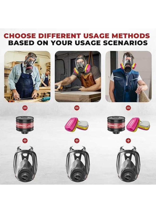 LMINHAN Respirator Mask with 60923 Filters, Gas Masks Survival Nuclear and Chemical, Full Face Paint Respirator Mask - Image 3