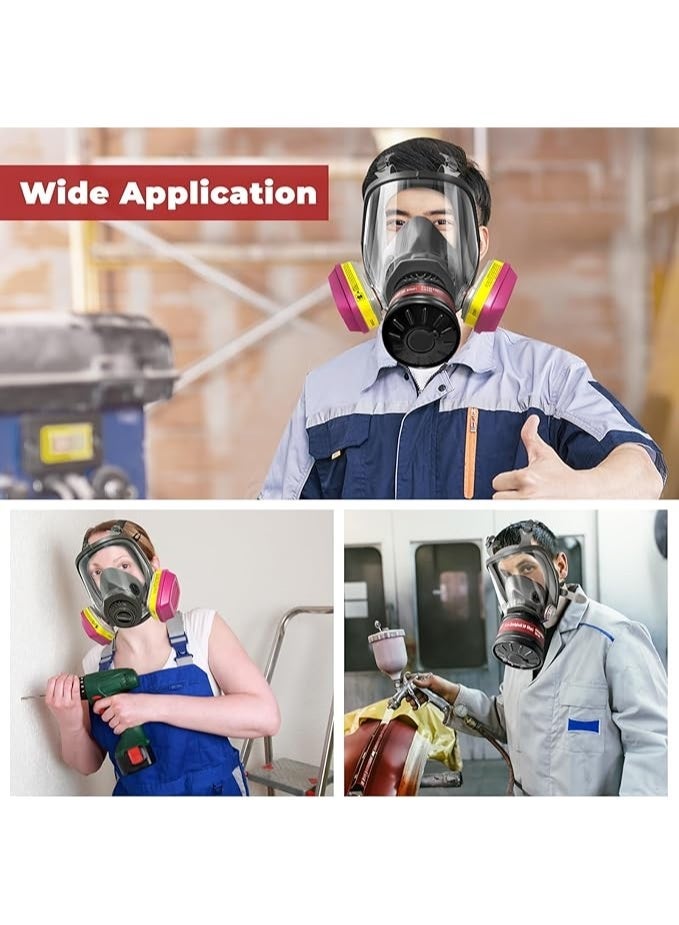 LMINHAN Respirator Mask with 60923 Filters, Gas Masks Survival Nuclear and Chemical, Full Face Paint Respirator Mask - Image 2