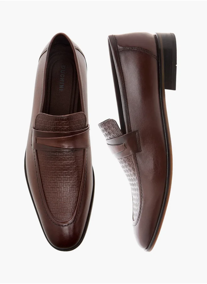 دوتشيني Men's Textured Slip-On Loafers