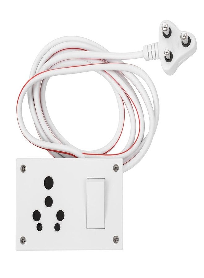URBAN SELECT™ Heavy Duty Junction Box Extension Board | 16A Socket with Switch | 6A 3-Pin Plug Top | 2.5M Cable | for Home, Kitchen, Fridge, Cooler, Computer, AC | White (1pc) (Regular) - Image 1
